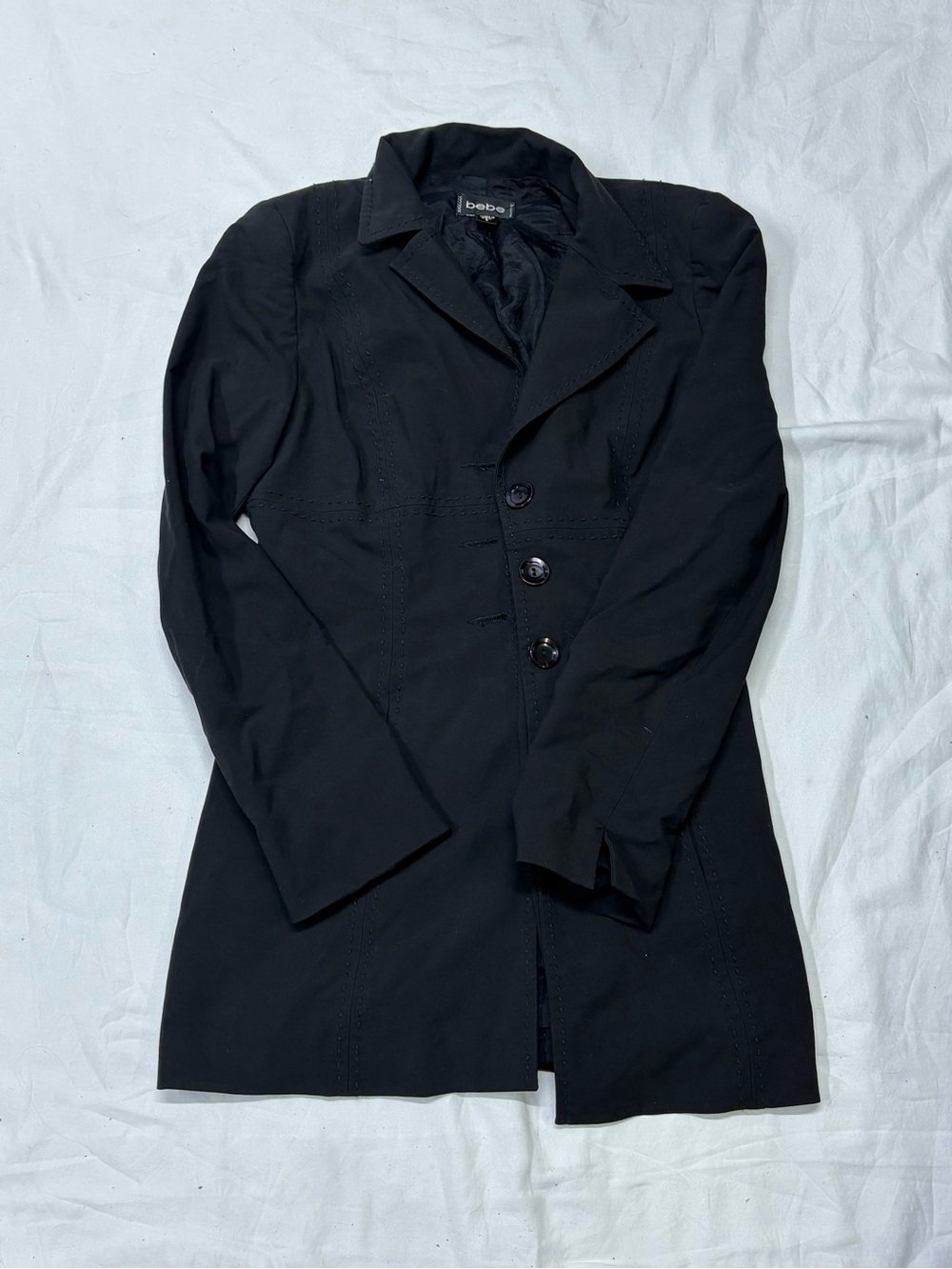 bebe Black Tailored Trench Coat